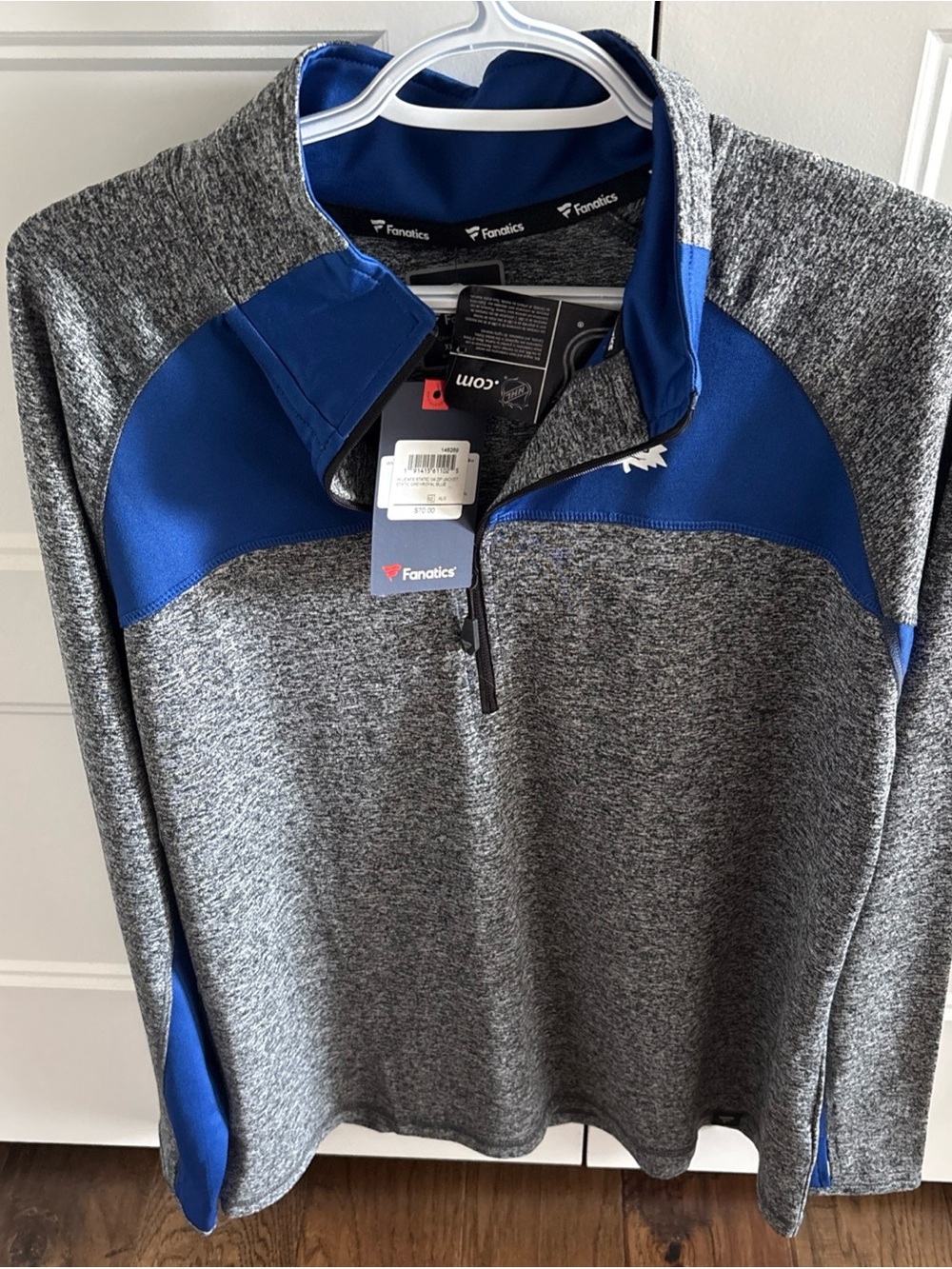 Toronto maple leafs pull overMen’s Gray & Royal Blue Quarter-Zip Pullover Jacket